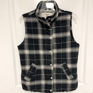 Dylan Plaid Flannel Vest Sherpa Lined Size M